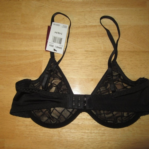 Donna L'Oren 34B Black Underwire Plunge Bra NWT - Picture 2 of 2